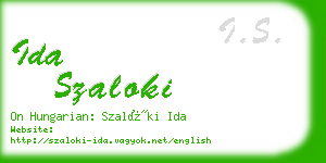 ida szaloki business card